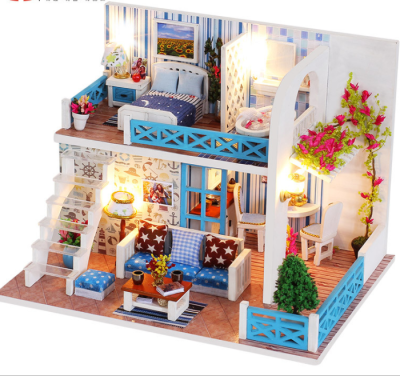 Diy assemble 3d wooden doll house (4)