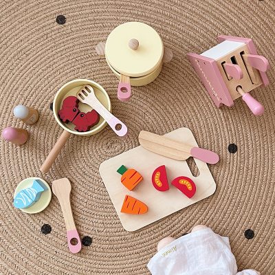 Food wooden play kitchen toys for girls (6)