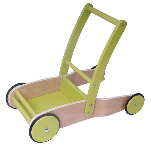 Wooden dolls pram push along walker