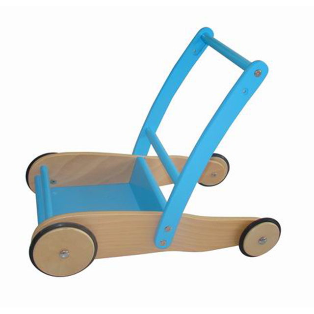 Wooden dolls pram push along walker