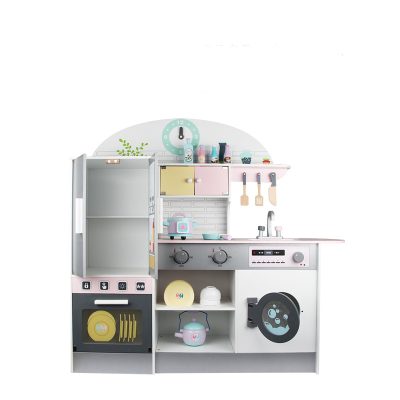 Wooden play kitchen and refrigerator set (1)