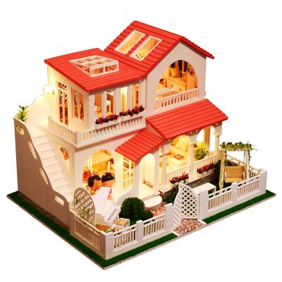 Wooden puzzle toy diy doll house (2)