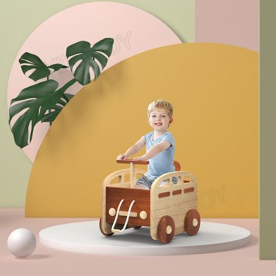 Wooden walker car push doll stroller (4)