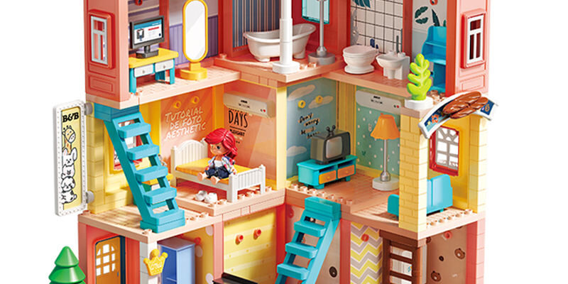 Bulk Hot-Selling Plastic Doll Houses for Kids (7) Bulk kids plastic doll house toys hot-selling design