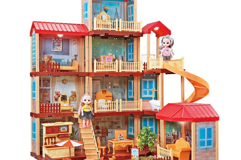 Bulk cartoon DIY plastic doll houses for kids