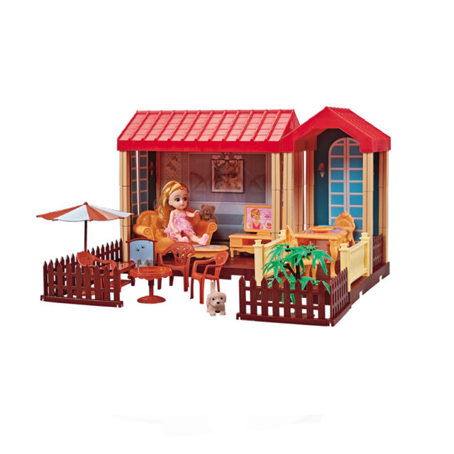 Bulk cartoon DIY plastic doll houses for kids