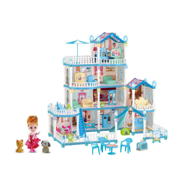 Bulk cartoon DIY plastic doll houses for kids