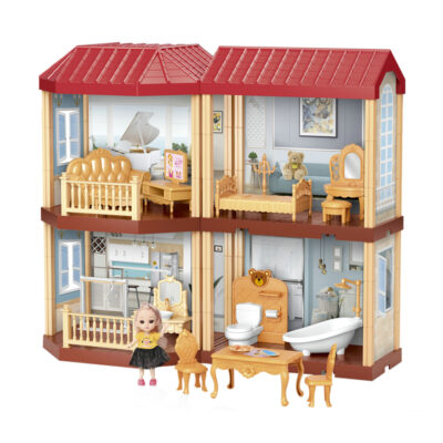 Bulk cartoon DIY plastic doll houses for kids