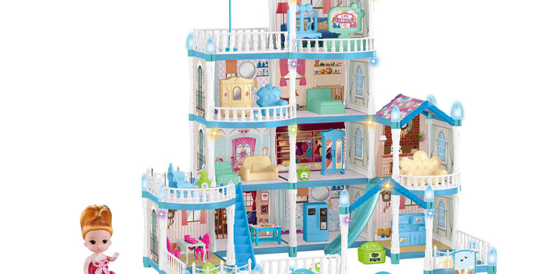Bulk cartoon DIY plastic doll houses for kids