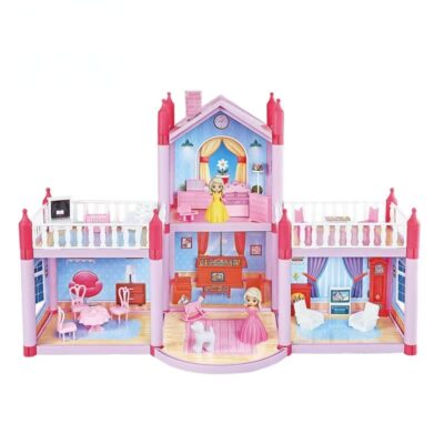 Castle villa DIY plastic doll houses manufacturer