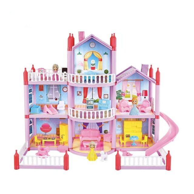 Castle villa DIY plastic doll houses manufacturer