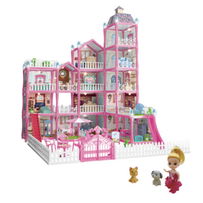 Creative wholesale DIY plastic doll houses for kids