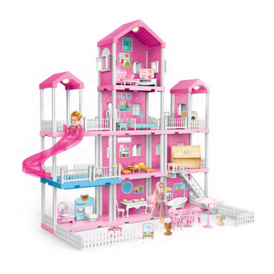 Creative wholesale DIY plastic doll houses for kids