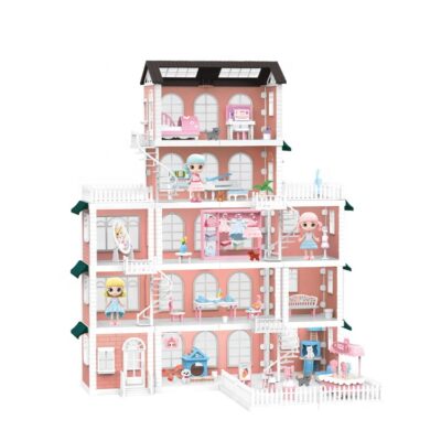 Creative wholesale DIY plastic doll houses for kids