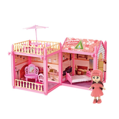 Creative wholesale DIY plastic doll houses for kids