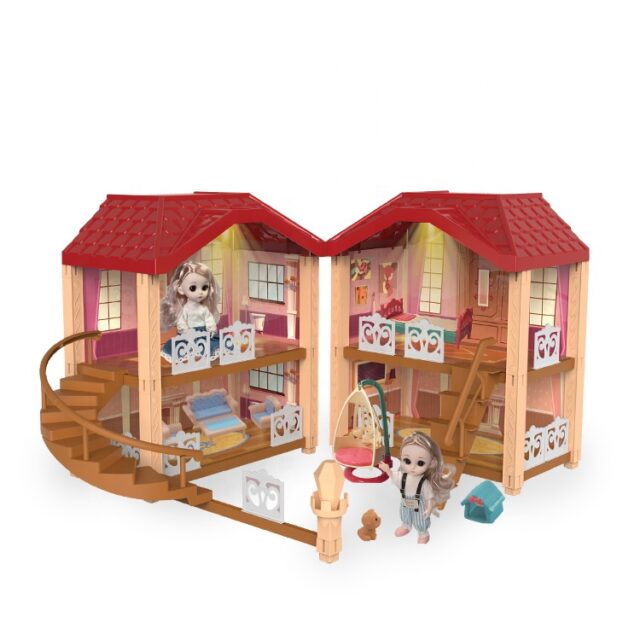 Creative wholesale DIY plastic doll houses for kids