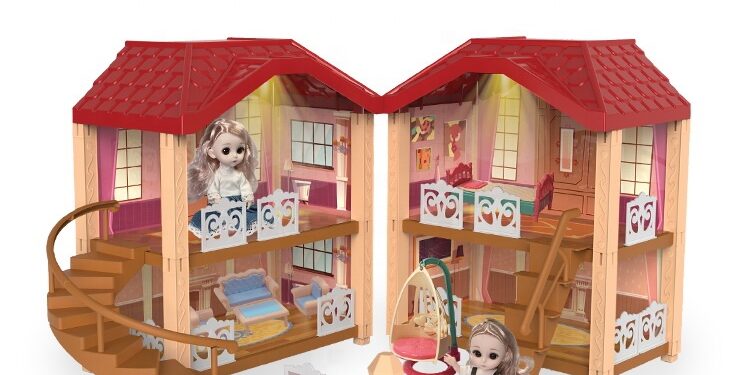 Creative wholesale DIY plastic doll houses for kids
