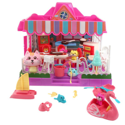 Custom DIY mini plastic doll houses for kids