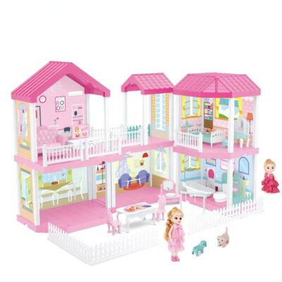 Custom DIY plastic doll houses for girls