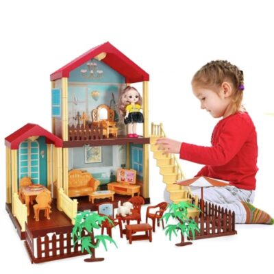 Custom DIY plastic doll houses for girls