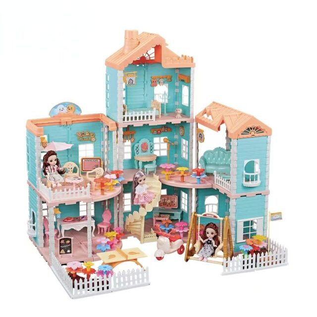 Custom DIY plastic doll houses for girls