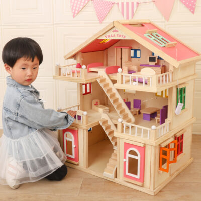 DIY wooden doll houses gift toy manufacturer