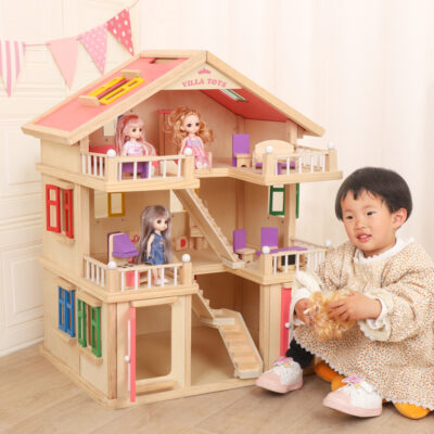 DIY wooden doll houses gift toy manufacturer