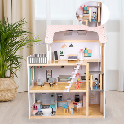 Bulk DIY wooden doll houses for girls toys