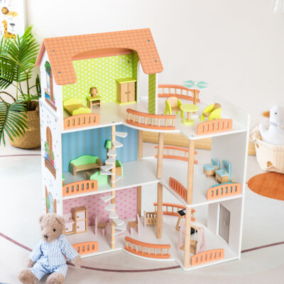 Bulk DIY wooden doll houses for girls toys
