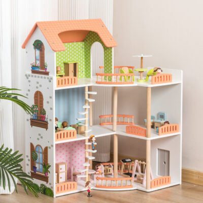 Bulk DIY wooden doll houses for girls toys