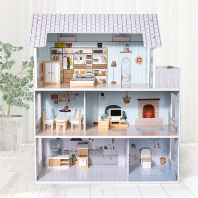Eco-friendly imaginative wooden doll houses toy factory