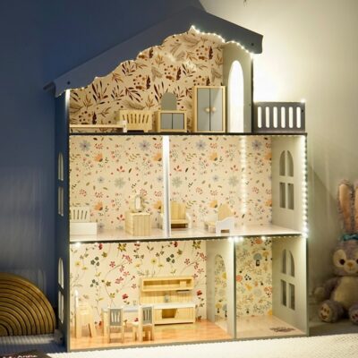 Eco-friendly imaginative wooden doll houses toy factory
