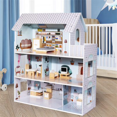 Eco-friendly imaginative wooden doll houses toy factory