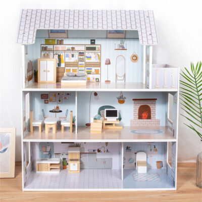 Eco-friendly imaginative wooden doll houses toy factory