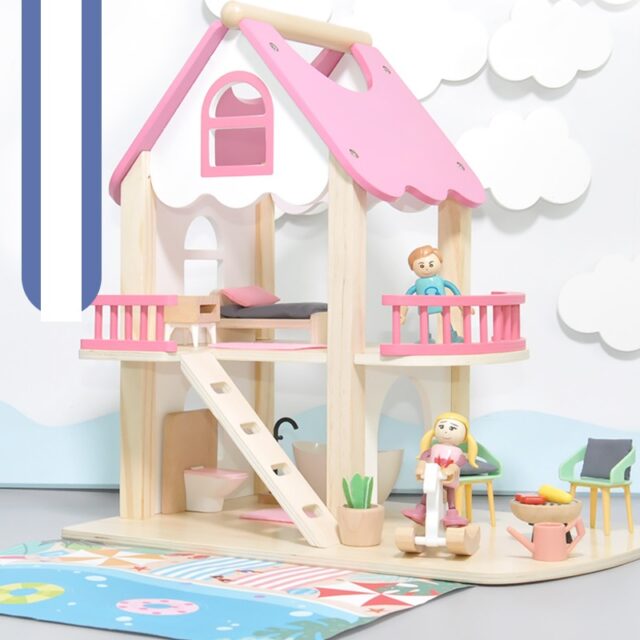 Educational DIY Wooden Doll Houses Manufacturer (7) Educational DIY wooden doll houses toy manufacturer