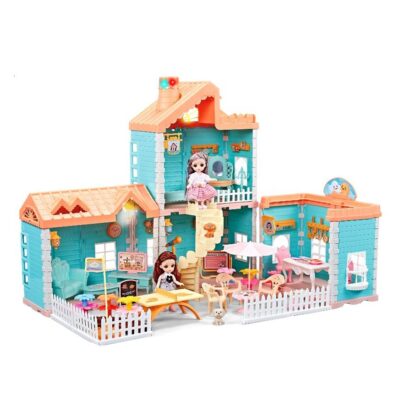 High-quality girls plastic doll house toy set