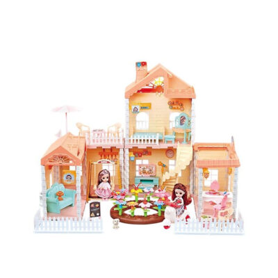 High-quality girls plastic doll house toy set