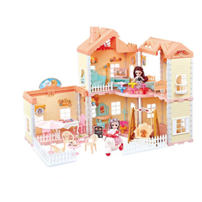 High-quality girls plastic doll house toy set