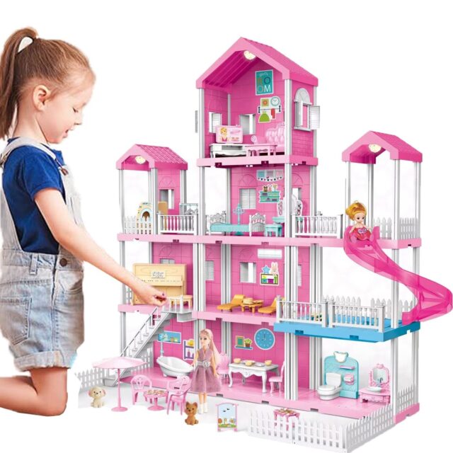 Princess plastic doll house toy for girls