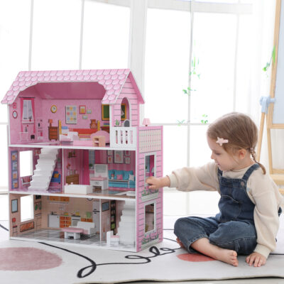 Bulk high-quality wooden doll houses for kids