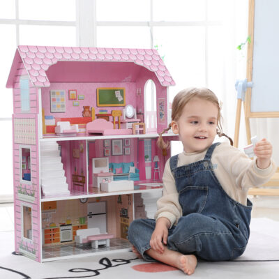 Bulk high-quality wooden doll houses for kids
