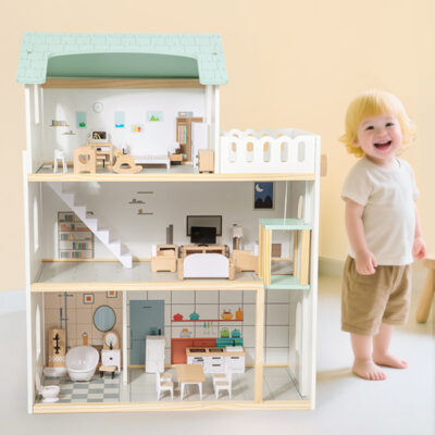 Bulk high-quality wooden doll houses for kids