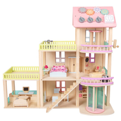 Bulk hot-selling DIY wooden doll houses for kids