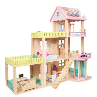 Bulk hot-selling DIY wooden doll houses for kids
