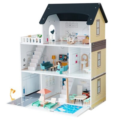 Custom wooden doll houses for kids birthday gifts