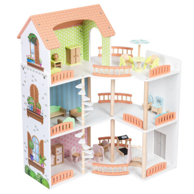 Custom wooden doll houses for kids birthday gifts