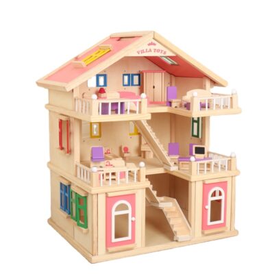 Custom wooden doll houses for kids birthday gifts