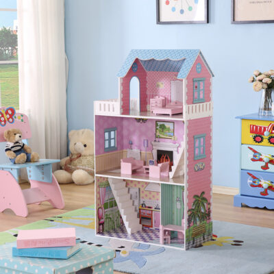 Wholesale wooden doll houses for kids toys