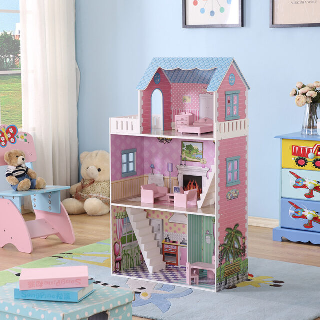 Kids Wooden Doll Houses Wholesale (1) Wholesale wooden doll houses for kids toys