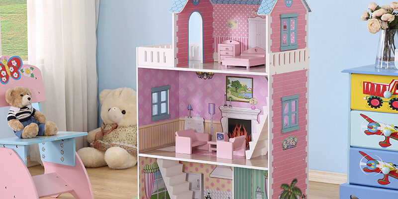 Wholesale wooden doll houses for kids toys